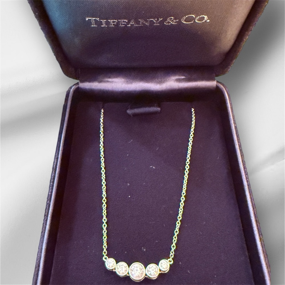 Authentic Tiffany & Co Jazz Diamond & Platinum Necklace - Picture 3 of 7